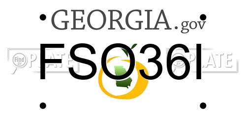 FSO36I Georgia License Plate