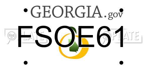 FSOE61 Georgia License Plate