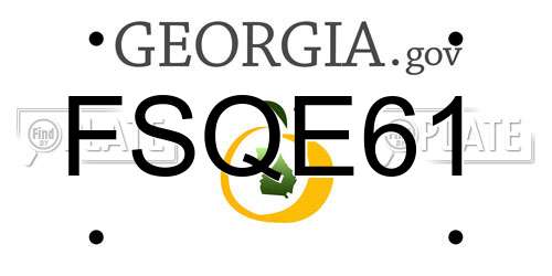FSQE61 Georgia License Plate