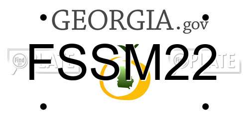 FSSM22 Georgia License Plate