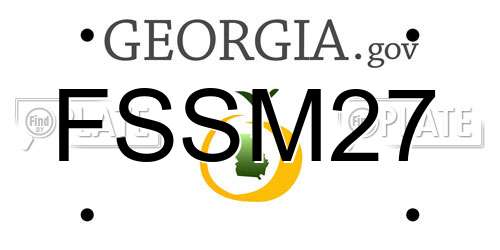 FSSM27 Georgia License Plate