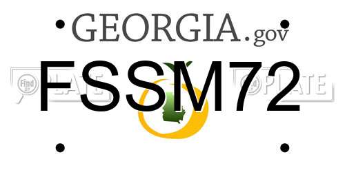 FSSM72 Georgia License Plate