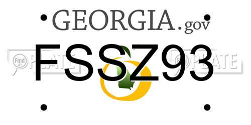 FSSZ93 Georgia License Plate