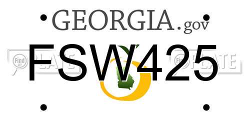 FSW425 Georgia License Plate