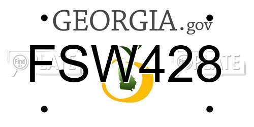 FSW428 Georgia License Plate