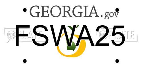 FSWA25 Georgia License Plate