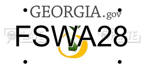 FSWA28 Georgia License Plate