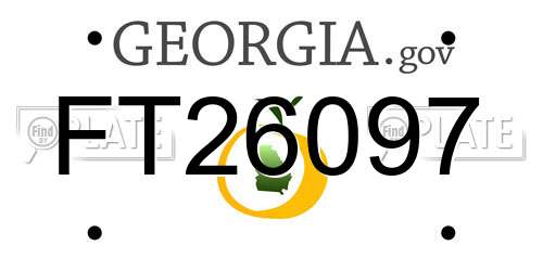 FT26097 Georgia License Plate