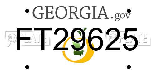 FT29625 Georgia License Plate