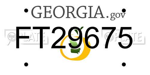 FT29675 Georgia License Plate