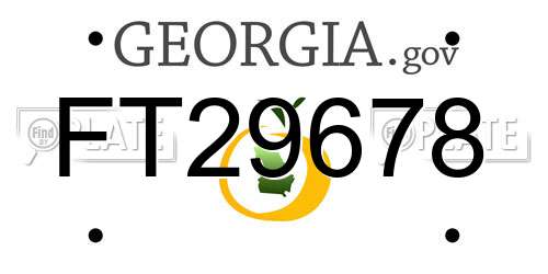 FT29678 Georgia License Plate