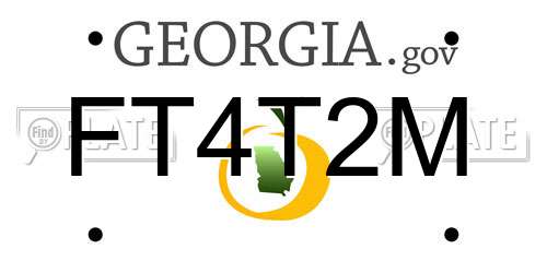 FT4T2M Georgia License Plate