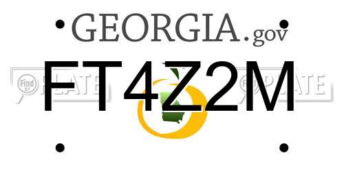 FT4Z2M Georgia License Plate