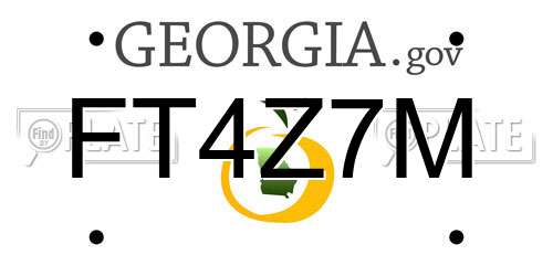 FT4Z7M Georgia License Plate