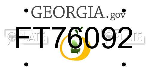 FT76092 Georgia License Plate