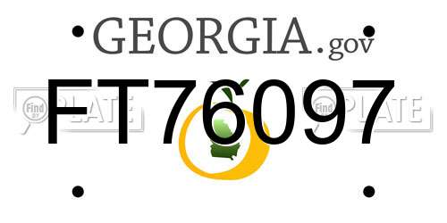 FT76097 Georgia License Plate
