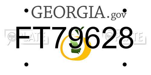 FT79628 Georgia License Plate