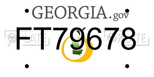 FT79678 Georgia License Plate