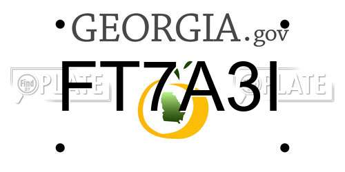 FT7A3I Georgia License Plate