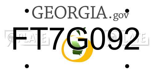 FT7G092 Georgia License Plate