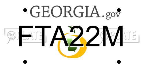 FTA22M Georgia License Plate