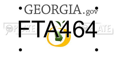 FTA464 Georgia License Plate