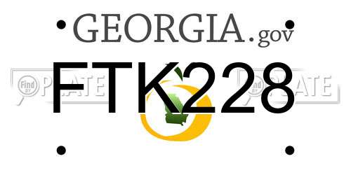 FTK228 Georgia License Plate