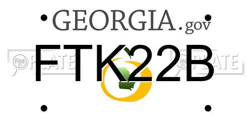 FTK22B Georgia License Plate