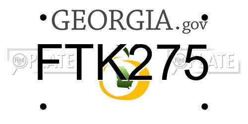 FTK275 Georgia License Plate