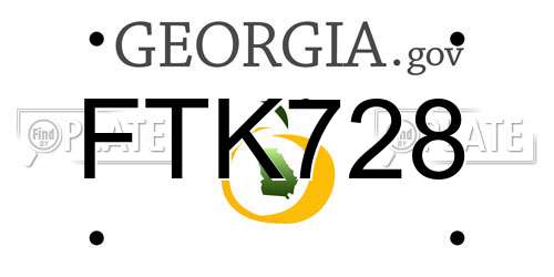 FTK728 Georgia License Plate