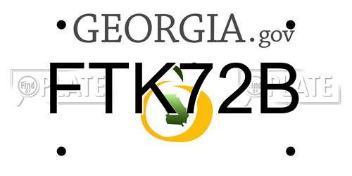 FTK72B Georgia License Plate