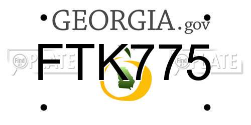 FTK775 Georgia License Plate