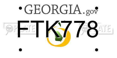 FTK778 Georgia License Plate