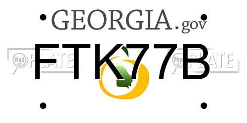 FTK77B Georgia License Plate