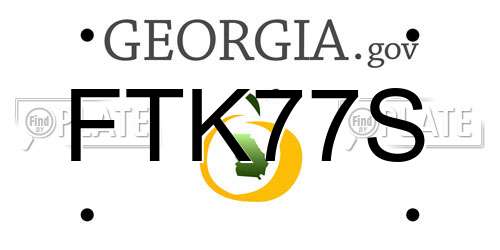 FTK77S Georgia License Plate
