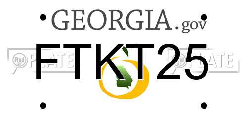 FTKT25 Georgia License Plate