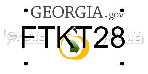 FTKT28 Georgia License Plate