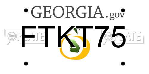 FTKT75 Georgia License Plate