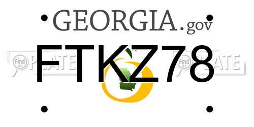 FTKZ78 Georgia License Plate