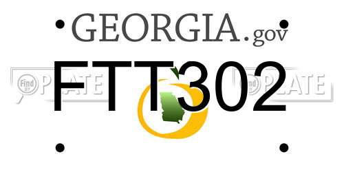 FTT302 Georgia License Plate