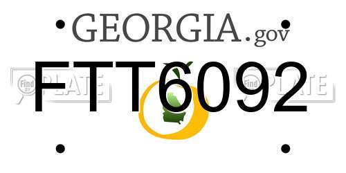 FTT6092 Georgia License Plate