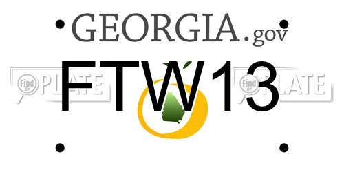 FTW13 Georgia License Plate
