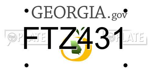 FTZ431 Georgia License Plate