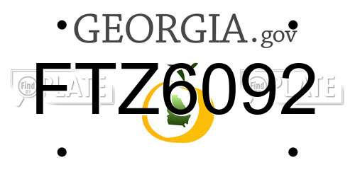 FTZ6092 Georgia License Plate