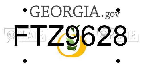 FTZ9628 Georgia License Plate