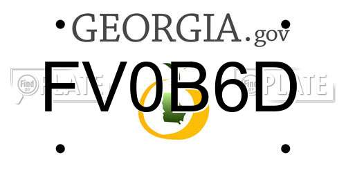FV0B6D Georgia License Plate