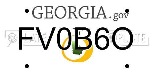 FV0B6O Georgia License Plate