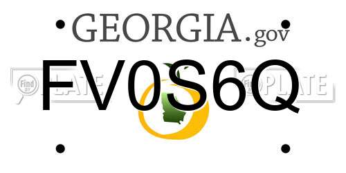 FV0S6Q Georgia License Plate