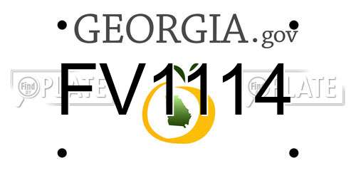 FV1114 Georgia License Plate