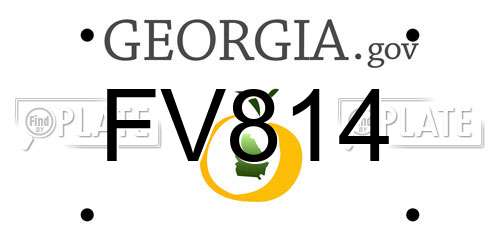 FV814 Georgia License Plate